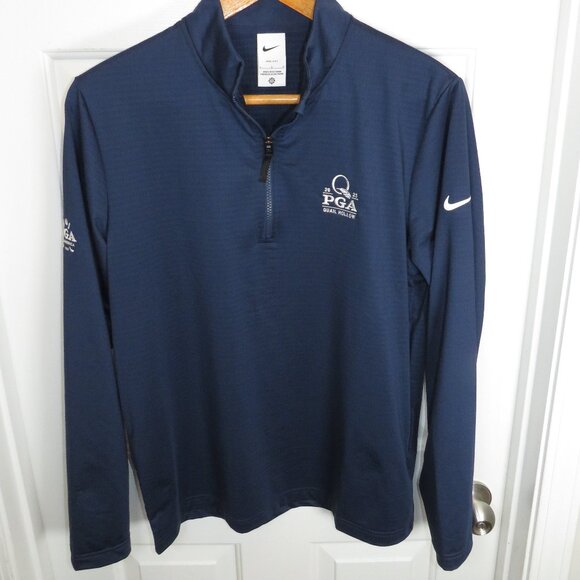 Nike Men Victory Dri-FIT 1/4 Zip Golf Pullover Midnight Navy PGA Quail Hollow LG - Picture 1 of 6